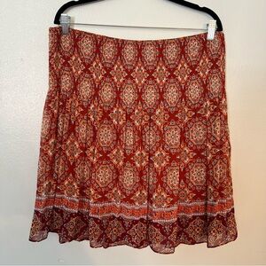 NWT Max Studio Boho Flowy Skirt 1X